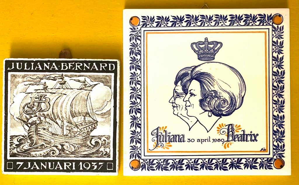 Tegel Juliana Bernhard Beatrix 1937 1980 Koningshuis Oranje, Verzamelen, Koninklijk Huis en Royalty, Ophalen of Verzenden
