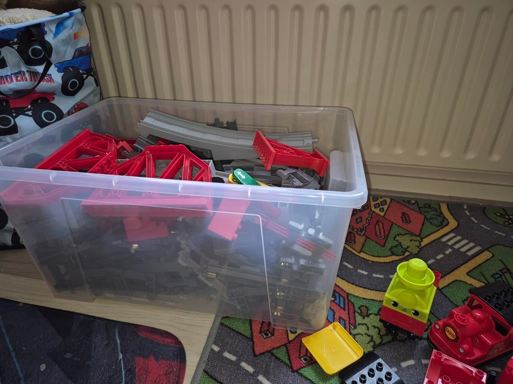 Grote Duplo Treinbaan met Treinen en Accessoires, Kinderen en Baby's, Speelgoed | Duplo en Lego, Ophalen, Gebruikt, Overige thema's