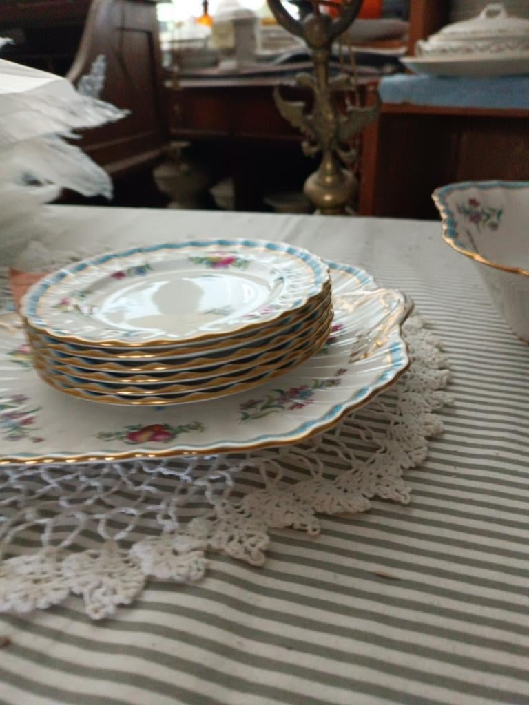 SPODE vintage Trapnell gebakstel roomkan vierkante diepe ope, Ophalen