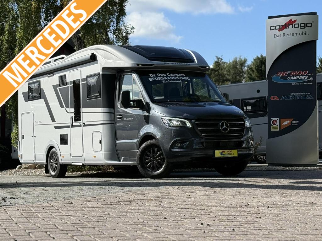 Adria Coral Supreme 670 SL - Mercedes camper - lengtebedden, Caravans en Kamperen, Campers, Standaard zit, Airbags, Vloeistofverwarming