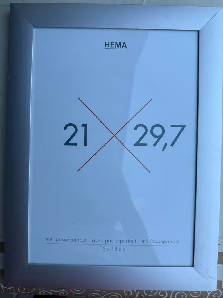 Fotolijst hema grijze rand gebruikt, Ophalen of Verzenden, Gebruikt