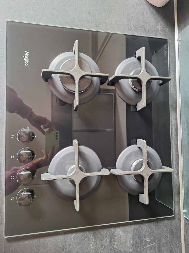 Whirlpool inbouw gaskookplaat, Witgoed en Apparatuur, Kookplaten, Ophalen, 4 kookzones, Zo goed als nieuw, Inbouw