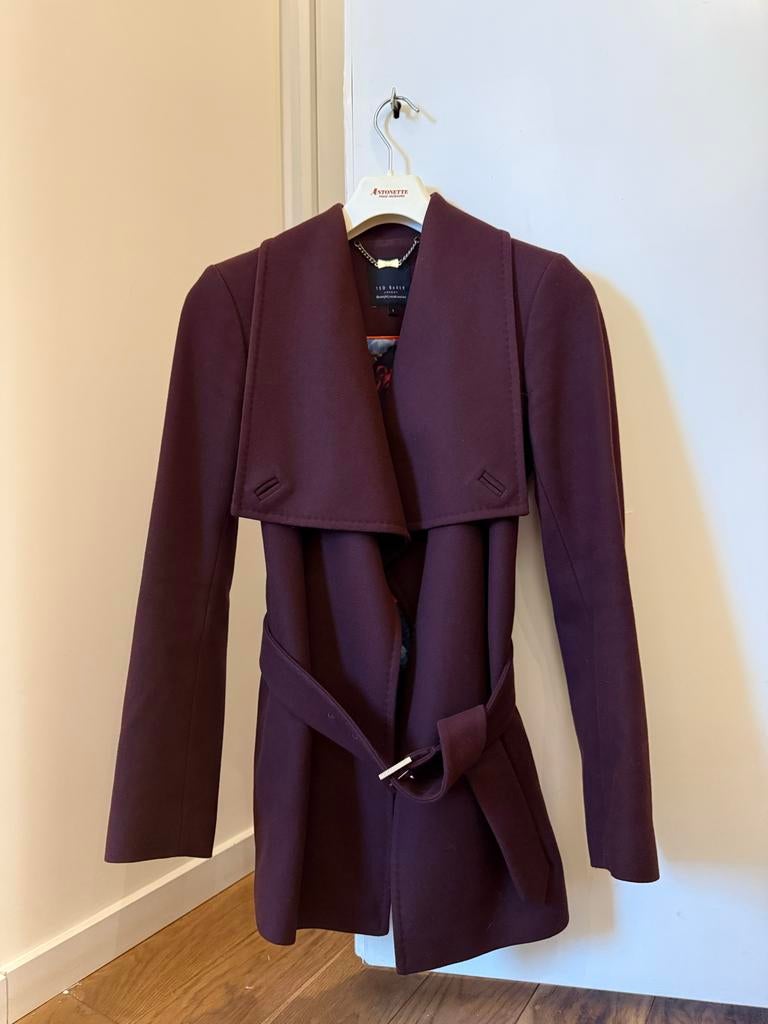 Ted Baker Wijnrode Blazer Jas met Bloemenprint Voering, Kleding | Dames, Ophalen of Verzenden, Gedragen, Maat 34 (XS) of kleiner