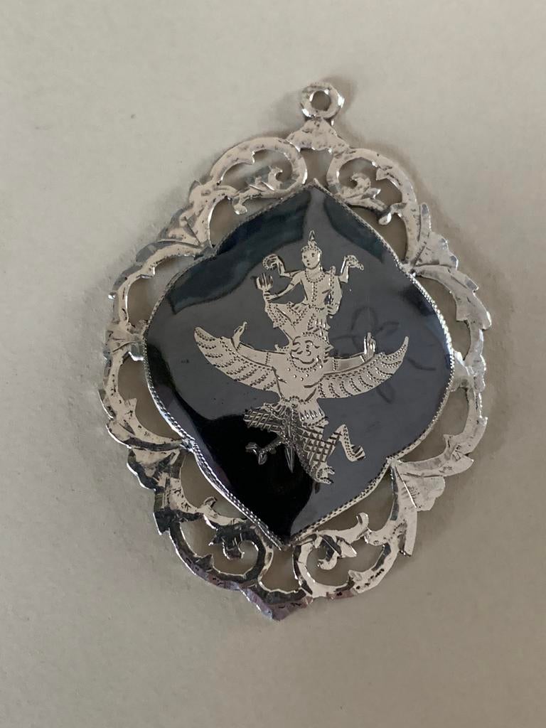 Vintage SIAM Sterling 925 Zilveren hanger, Antiek en Kunst, Verzenden, Zilver
