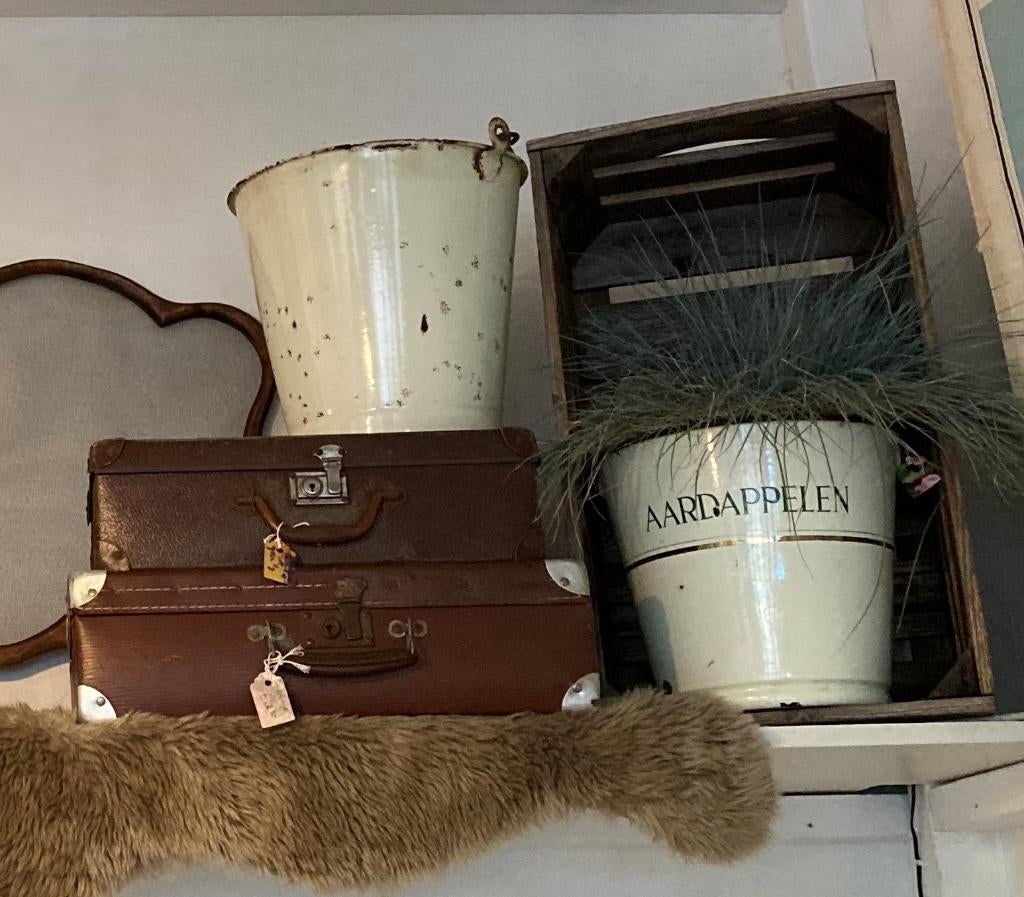 Brocante raamhorren - koffers - emmer - fruitkistjes, Ophalen of Verzenden