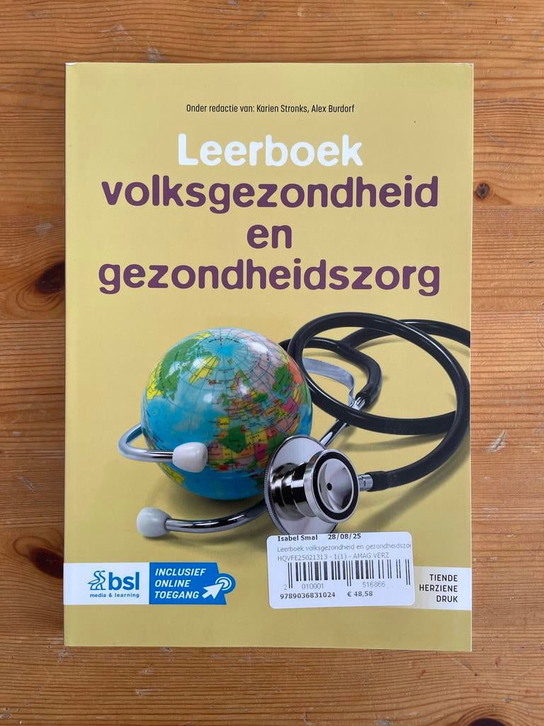 Leerboek volksgezondheid en gezondheidszorg (NIEUW!), Boeken, Ophalen of Verzenden, Beta, Nieuw, WO