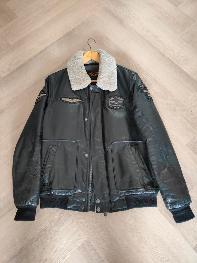 PME Legend Hudson leren jas Zwart – Maat L, Ophalen, Maat 52/54 (L), Zwart, Zo goed als nieuw