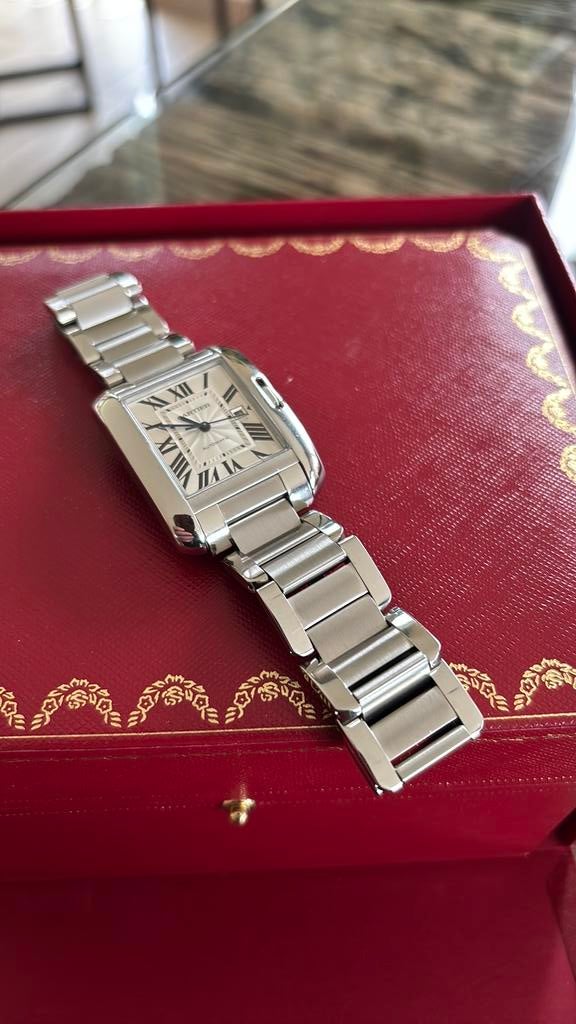 Cartier Tank Anglaise 3511, Ophalen of Verzenden, Zo goed als nieuw, Leer, Overige merken