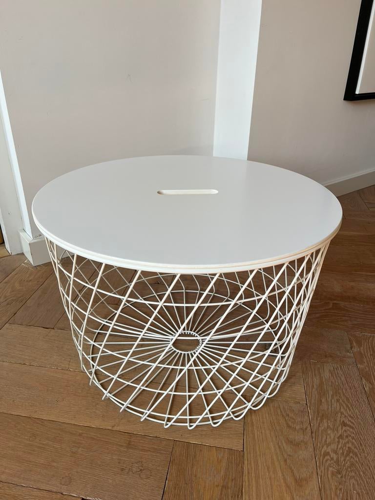 GRATIS…. Ikea Kvistbro opbergtafel, Huis en Inrichting, Ophalen, Zo goed als nieuw, Rond, 55 tot 75 cm