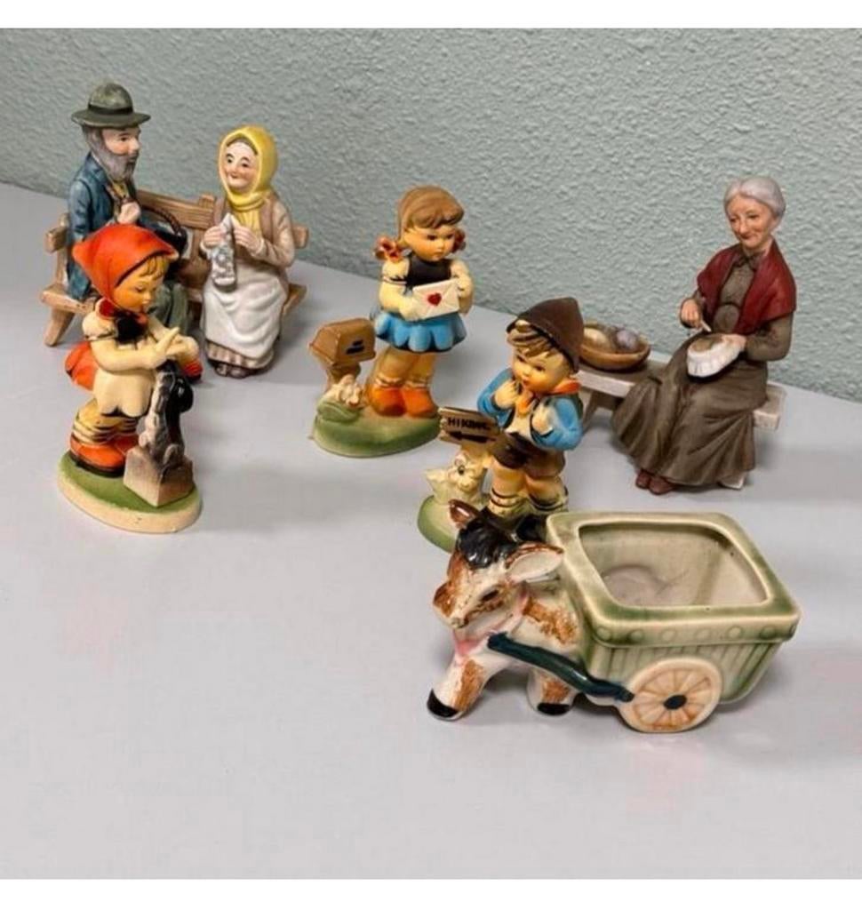 6x antieke boerderij en hummel beeldjes antiek beeld lot, Verzamelen, Beelden en Beeldjes, Ophalen of Verzenden, Zo goed als nieuw