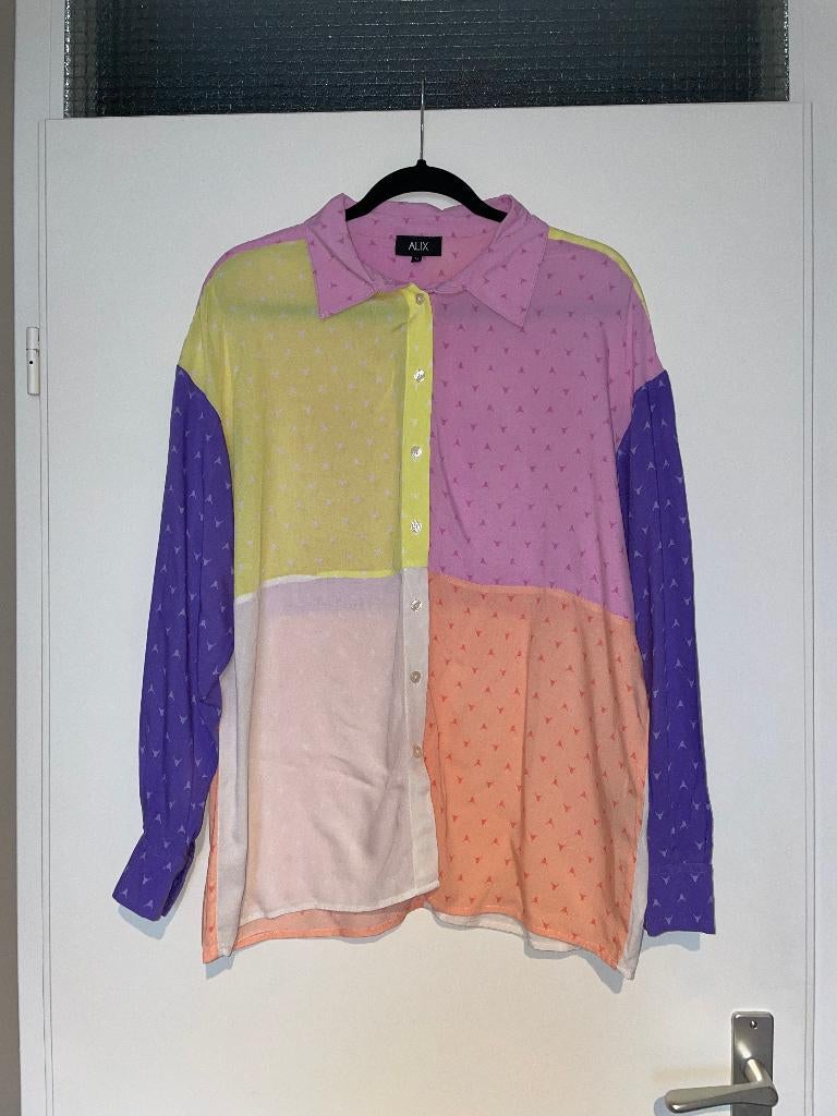ALIX dames gekleurde logo blouse overhemd mt M, Kleding | Dames, Maat 38/40 (M), Alix the label, Ophalen of Verzenden, Zo goed als nieuw