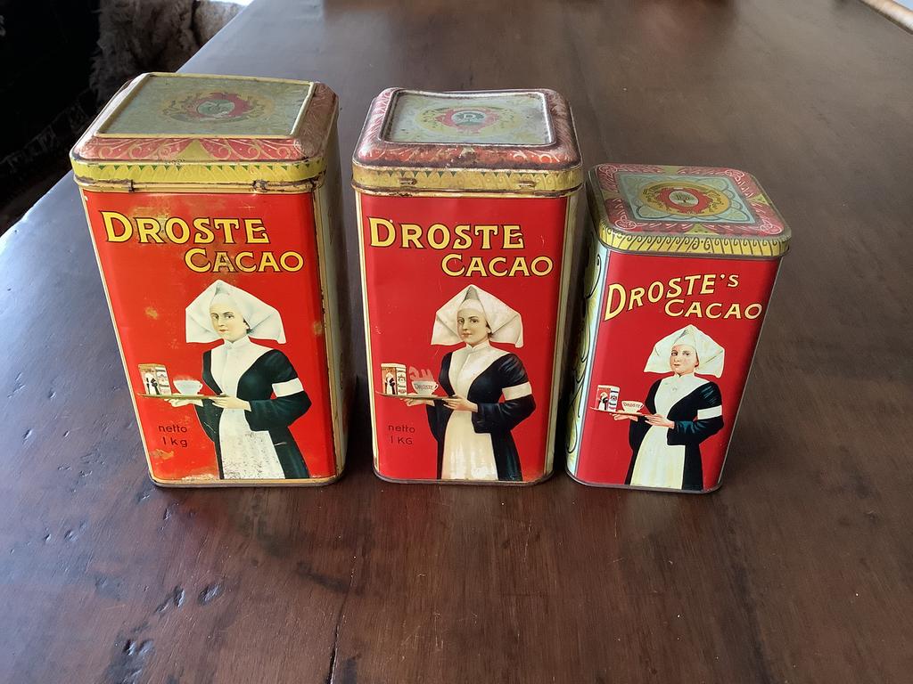 Oude Droste cacao blikken, Verzamelen, Ophalen of Verzenden, Zo goed als nieuw, Overige, Droste