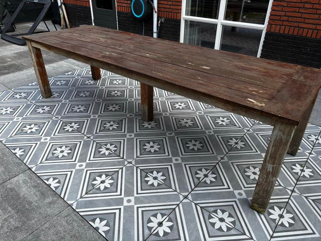 Tuintafel teakhout (300x100cm), Ophalen, Gebruikt, Rechthoekig, Teakhout
