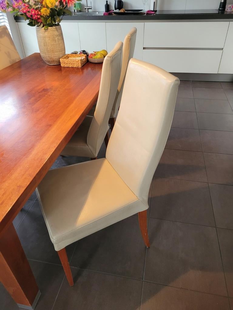 Eettafel 220x100 cm met 6 stoelen - Gebruikt, Huis en Inrichting, Tafels | Eettafels, Ophalen