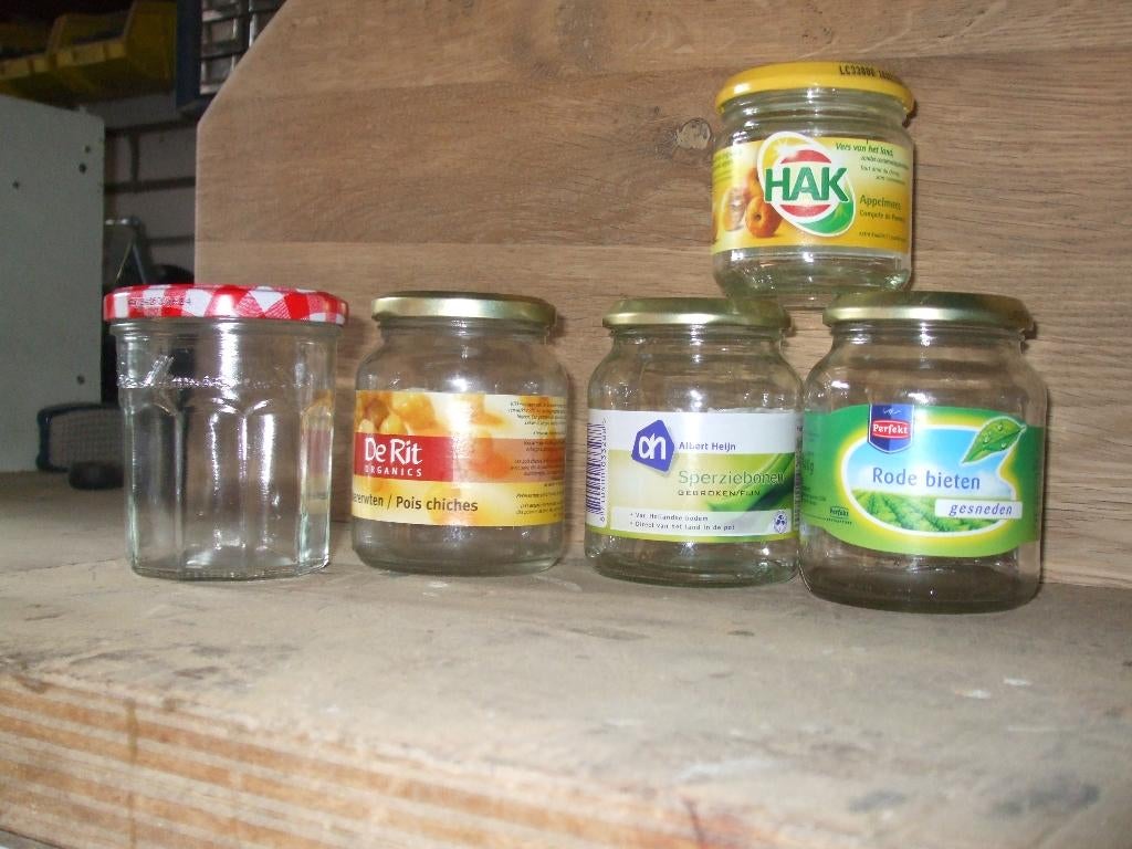 Hak en Jam potjes, Huis en Inrichting, Keuken | Potten en Pannen, Ophalen of Verzenden, Gebruikt, Glas, Koekenpan of Braadpan