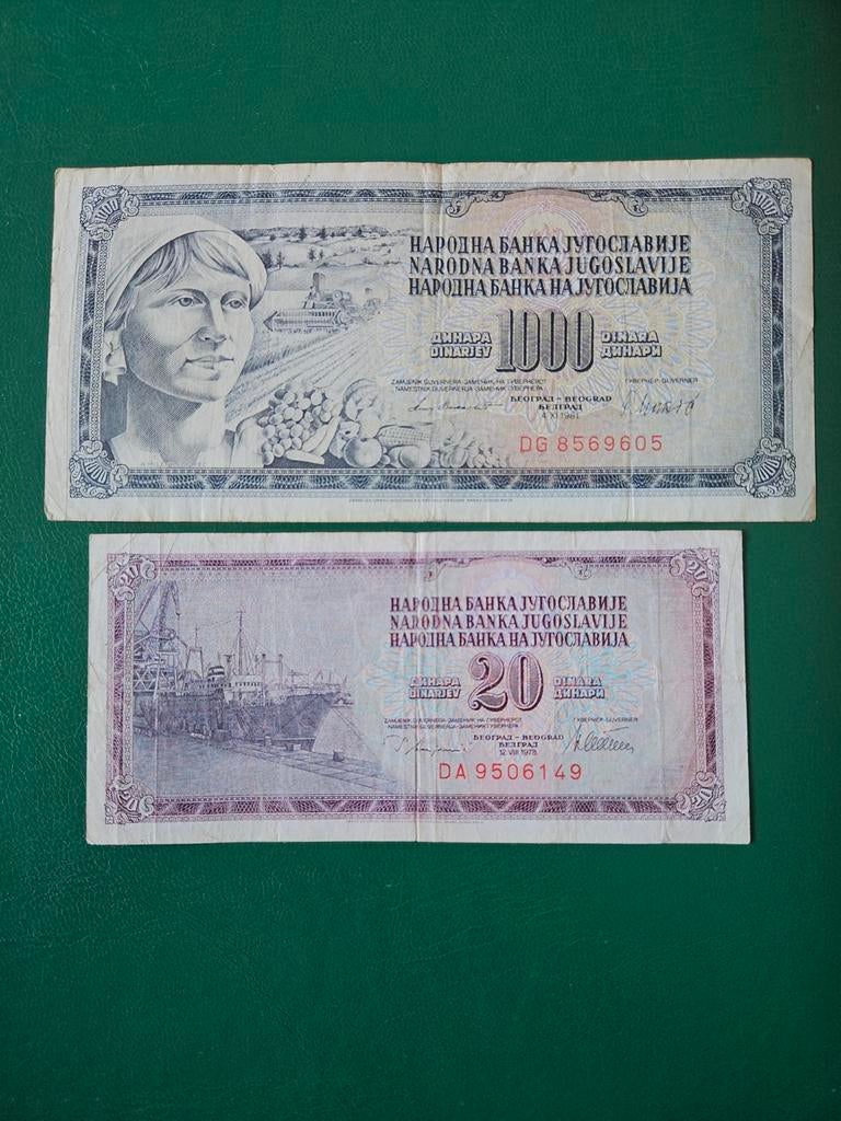 20 en 1000 dinara Joegoslavië set, Ophalen of Verzenden, Joegoslavië, Setje