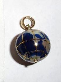 Hanger Globe Wereldbol edelsteen Lapis Lazuli 18K, Overige voorstellingen, Blauw, Nieuw, Ophalen of Verzenden