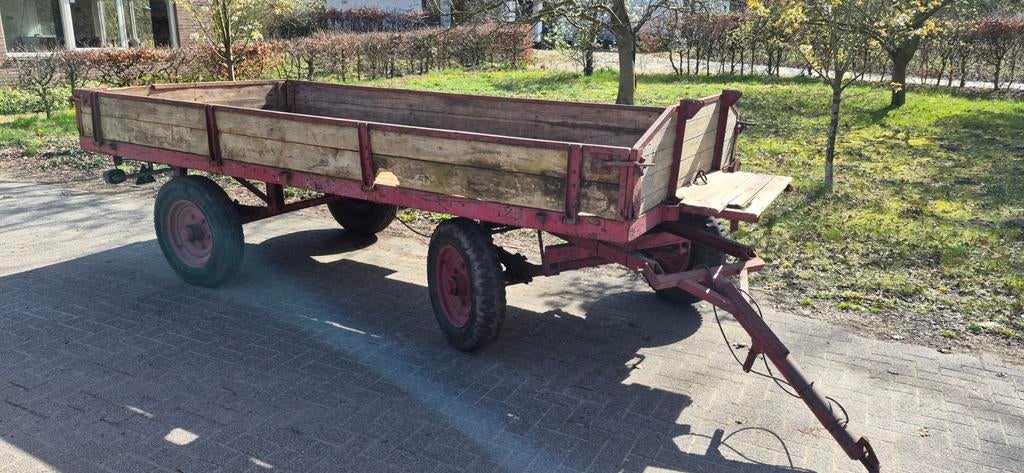 Miedema landbouwwagen,  platte kar, Ophalen, Glastuinbouw, Transport