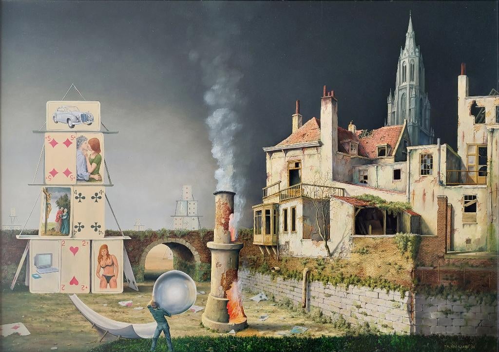 Theo Voorzaat – groot olieverfschilderij [1996], Antiek en Kunst, Kunst | Schilderijen | Modern, Ophalen