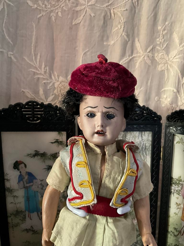 Bijzonder antieke mulat pop speciaal karakter popje., Ophalen of Verzenden