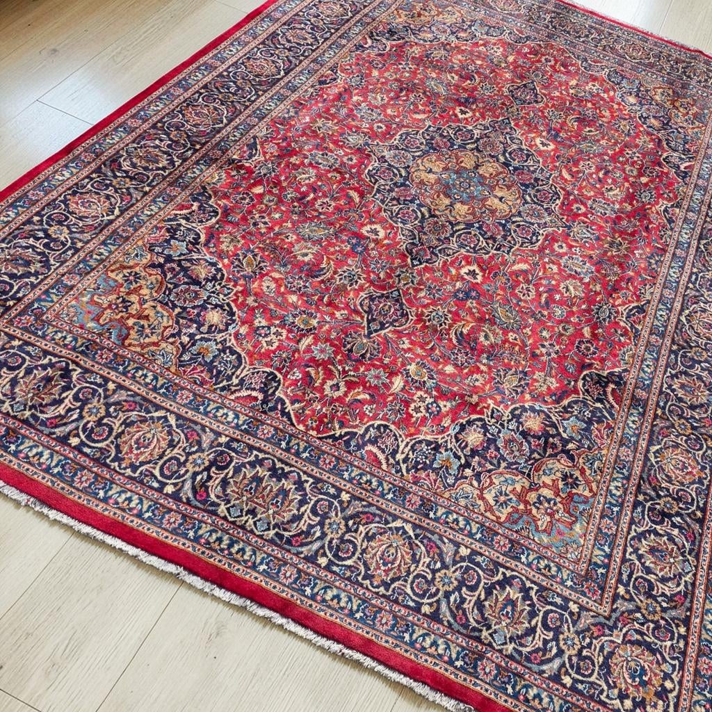 Handgeknoopt perzisch tapijt kashmar 395x309, Info@SlatsAntiek.nl, Crème, Perzisch, Vof Slats Antiek