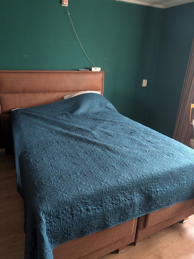 Nette boxspring (twijfelaar), Ophalen, Twijfelaar, Bruin, 140 cm