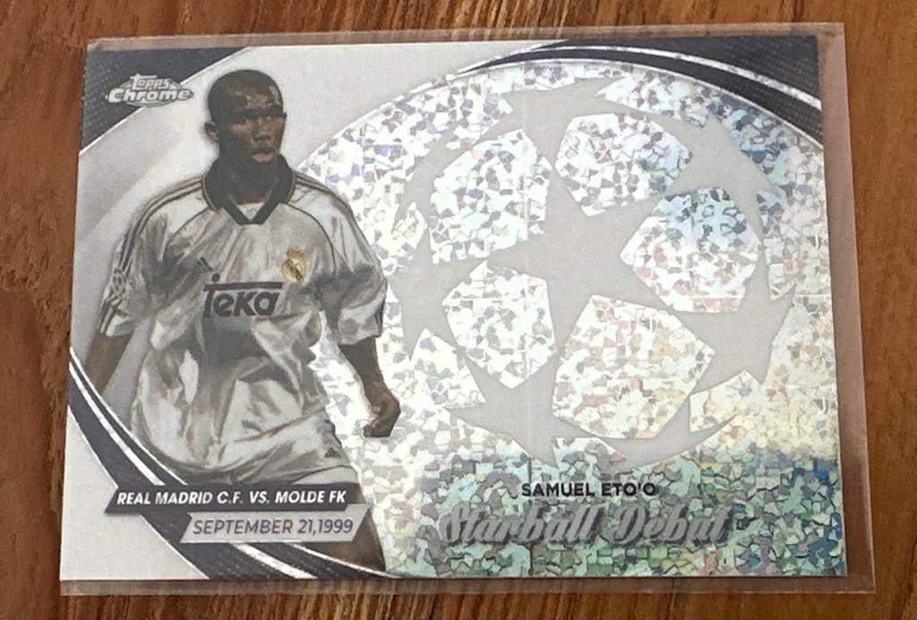 Samuel Eto'o Topps Chrome Rookie Kaart Real Madrid, Ophalen of Verzenden, Zo goed als nieuw