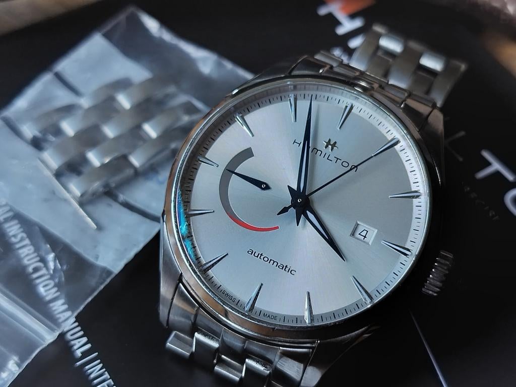 Hamilton Jazzmaster Power Reserve Automaat Full-set, Sieraden, Tassen en Uiterlijk, Sporthorloges, Zo goed als nieuw, Ophalen of Verzenden