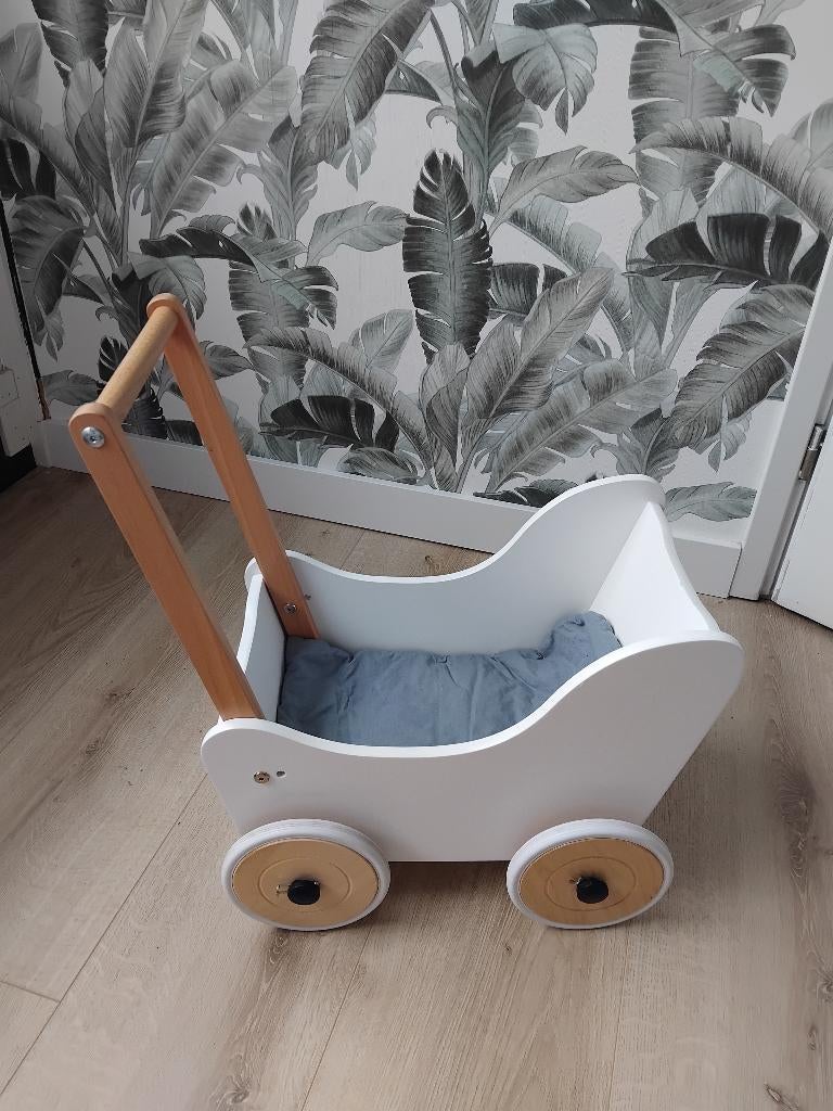 Houten poppenwagen, Ophalen, Zo goed als nieuw, Babypop