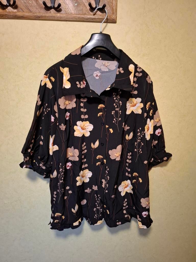 Shein blouse bloemenprint maat 4XL (52), Overige kleuren, Maat 46/48 (XL) of groter, Ophalen of Verzenden, Gedragen