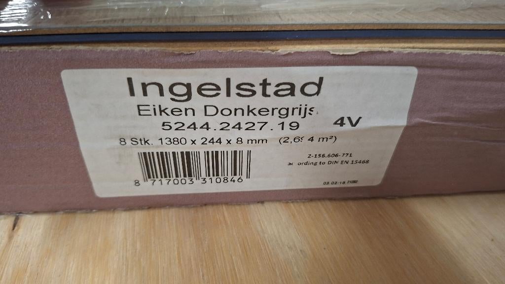 Mooie ingelstad Eiken donker grijs laminaat, Ophalen, ., ., Nieuw