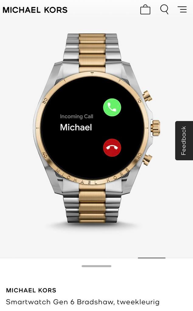 Michael Kors Gen 6 Bradshaw, Ophalen of Verzenden, Zo goed als nieuw, Waterdicht, GPS
