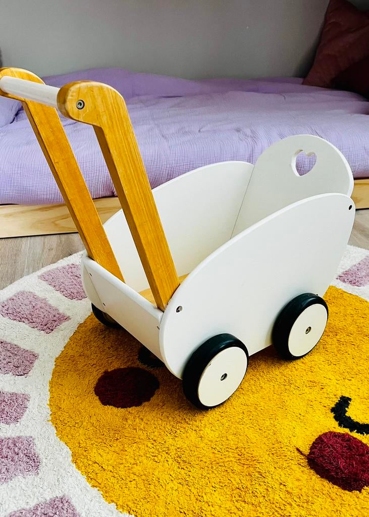 Houten Poppenwagen, Kinderen en Baby's, Speelgoed | Houten speelgoed, Ophalen, Gebruikt, Duw- of Trekspeelgoed