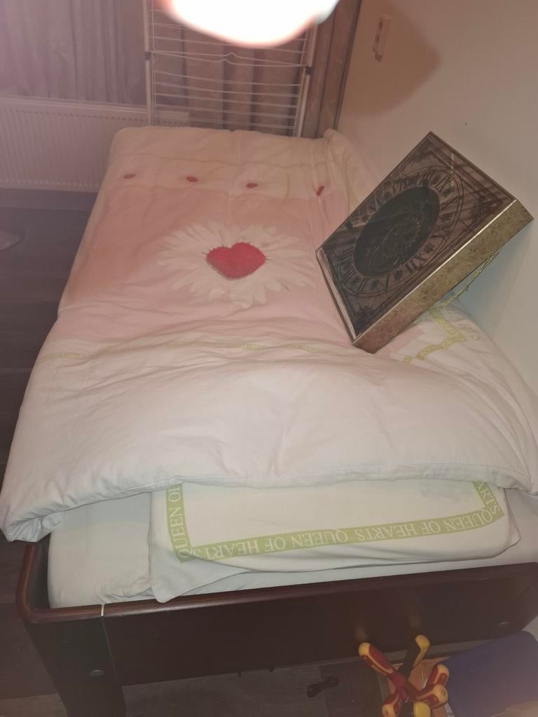 Eenpersoonsbed Auping  met z.g.a.n. matras en Auping spiraal, Ophalen, Gebruikt, 90 cm, Eenpersoons