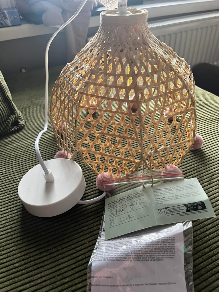 Bamboe kinderlamp, Kinderen en Baby's, Kinderkamer | Inrichting en Decoratie, Ophalen of Verzenden, Zo goed als nieuw, Wanddecoratie