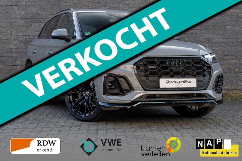 Audi Q5 50 TFSI e S edition Competition Quantumgrey & Black, Automaat, Gebruikt, Leder en Stof, Bedrijf