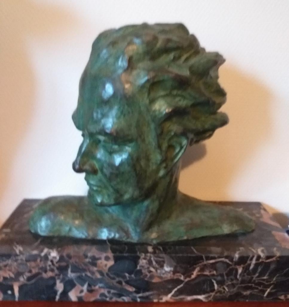 bronzen borstbeeld, Ophalen, Buste, 20 - 50 cm, Man