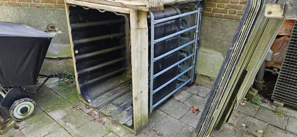 1x IBC container, open gewerkt met deksel, Ophalen