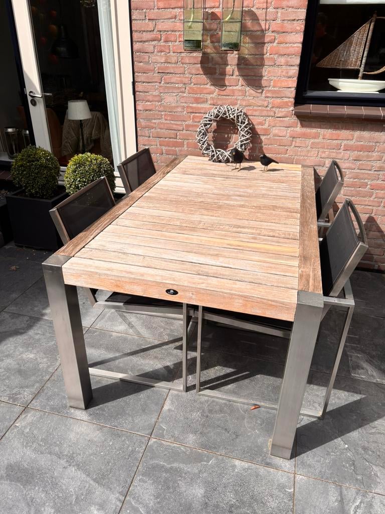 Borek Tuinset 180x100, Ophalen, Gebruikt, Rechthoekig, Teakhout