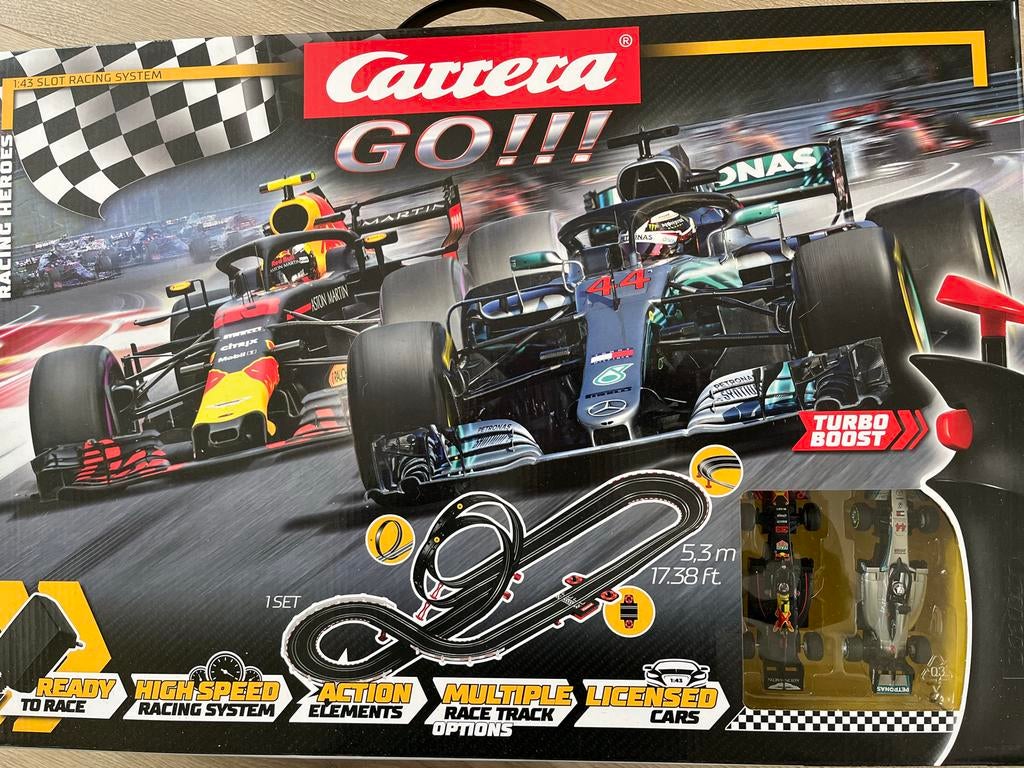 Carrera GO!!! Racebaan met Formule 1 auto's - Nieuwstaat, Racebaan, Carrera, Ophalen of Verzenden, Zo goed als nieuw