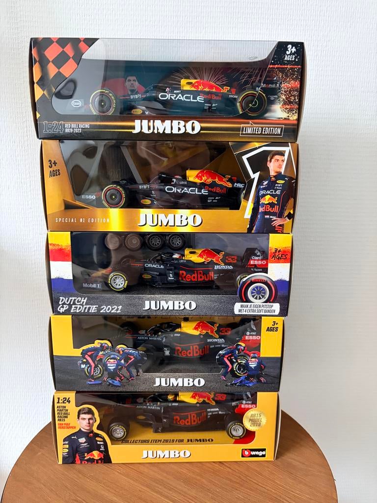 Set van 5 F1 auto's Max Verstappen 2019-2023, Hobby en Vrije tijd, Modelauto's | 1:24, Ophalen of Verzenden, Nieuw, Auto, Bburago