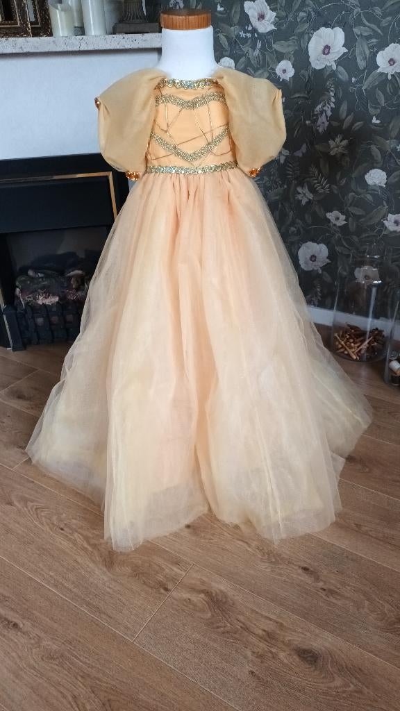 prinsessen jurk nieuw belle maat 122 geel taft tulle, Kinderen en Baby's, Carnavalskleding en Verkleedspullen, Ophalen of Verzenden