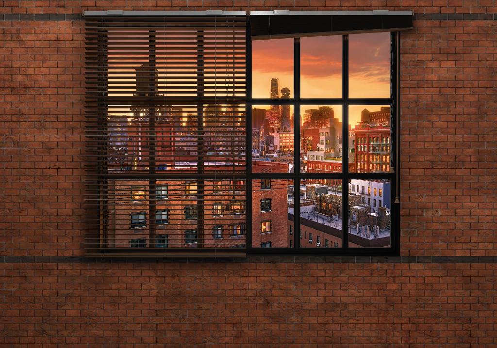 Industrieel fotobehang Brooklyn Brick, New York behang, Huis en Inrichting, Stoffering | Behang, Verzenden, Minder dan 10 m², Industrieel, New York