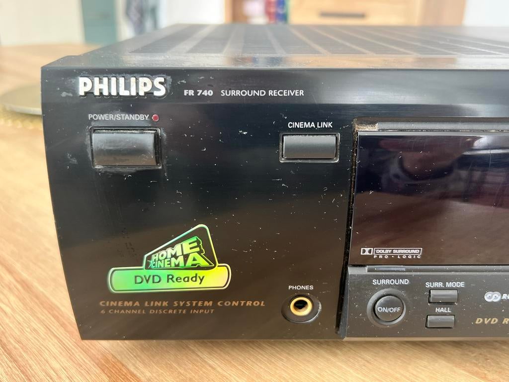 Philips FR 740 Surround Receiver, Audio, Tv en Foto, Versterkers en Receivers, Ophalen of Verzenden, Gebruikt, Overige systemen