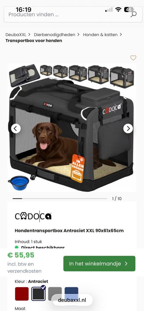 Hondentransportbox voor gebruik in auto of camper, Ophalen of Verzenden, Nieuw