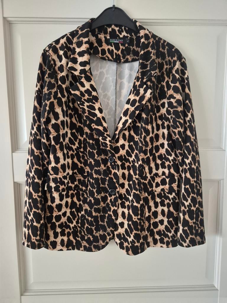 Blazer panter print panterprint mt L, Maat 38/40 (M), Bruin, Ophalen of Verzenden, Jasje