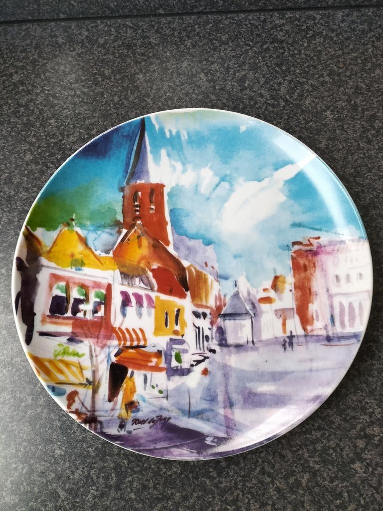 Platte borden De Hof in Amersfoort, Ophalen, Zo goed als nieuw, Bord(en), Overige stijlen