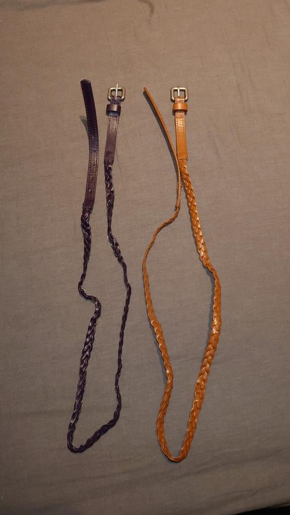 2x riem riemen gevlochten paars en bruin, Kleding | Dames, Riemen en Ceinturen, Ophalen of Verzenden, 100 cm of meer