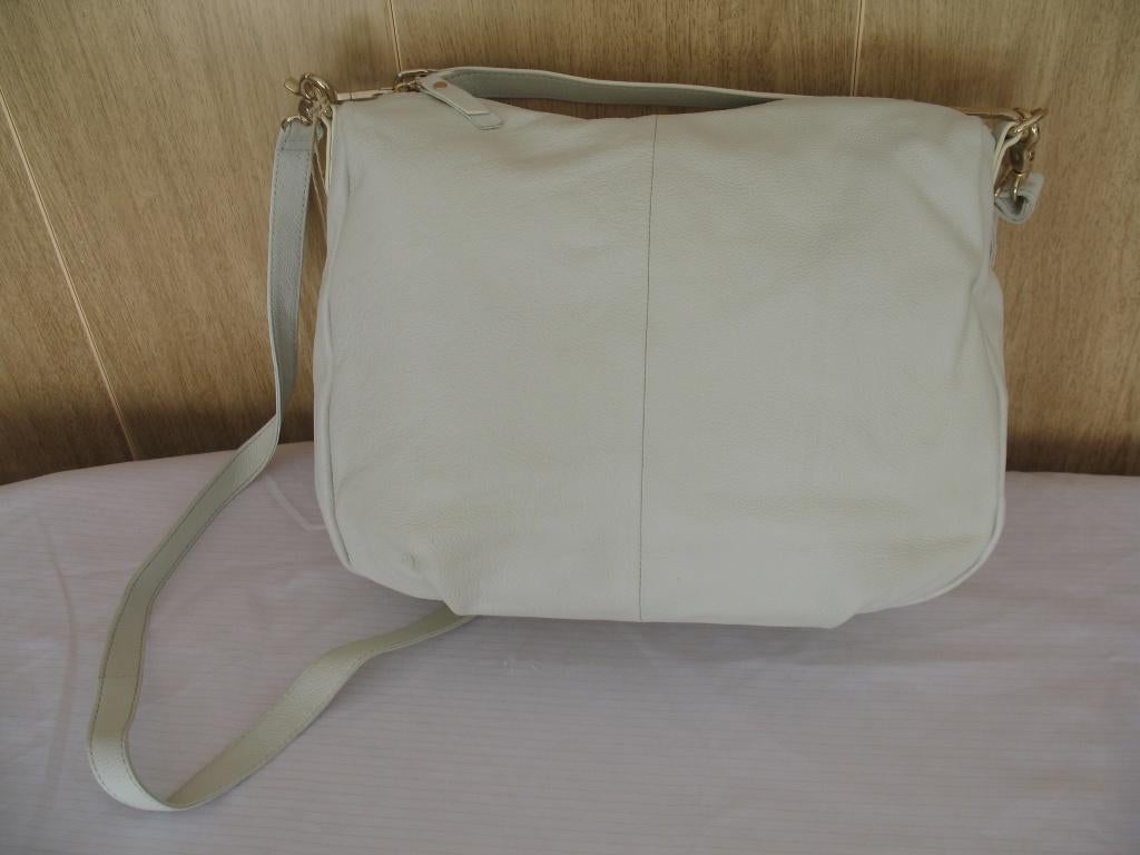 Burkely Roomkleur Leren Tas Goldtone Accent One of a Kind *, Ophalen of Verzenden, Nieuw, Bruin, Handtas
