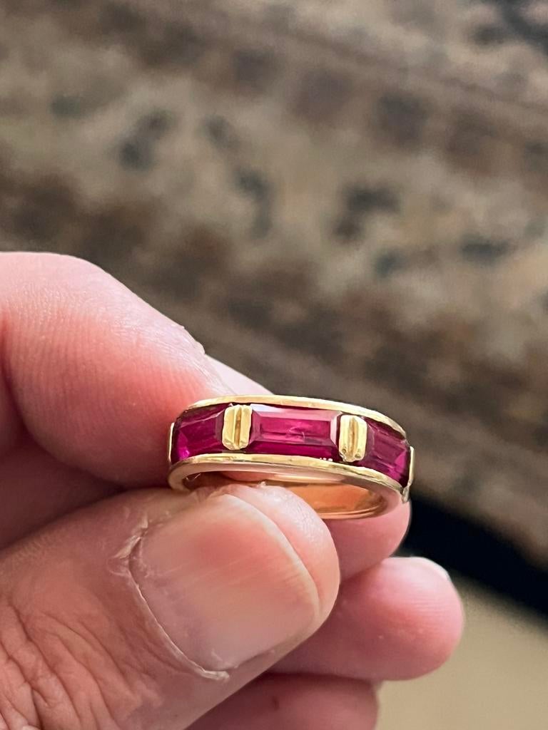 18 carat dames ring met robijnen, 18 tot 19, Ophalen of Verzenden, Zo goed als nieuw, Dame